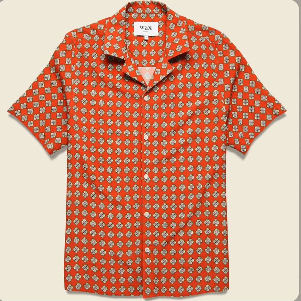 Wax London Didcot Shirt in Amalfi Red